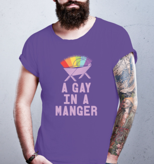 Gay in a Manger Christmas jumper shirt Unisex T-Shirt