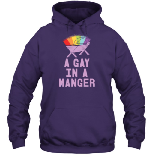 Gay in a Manger Christmas jumper shirt Unisex T-Shirt - Image 6