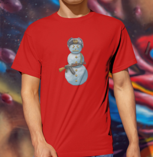 Snowman and Gun Jpeg shirt T-Shirt - Image 3