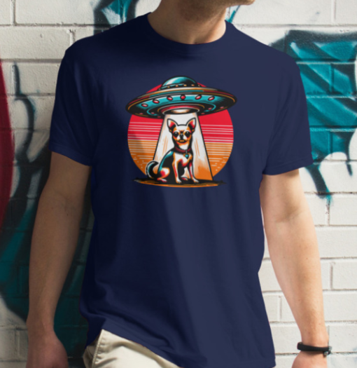 ufo chihuahua funny shirt Unisex T-Shirt - Image 2