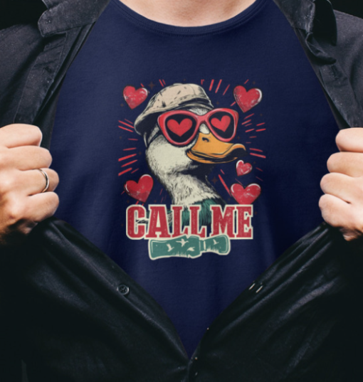 Call Me Valentine Mallard Duck Shirt Unisex T-Shirt - Image 2