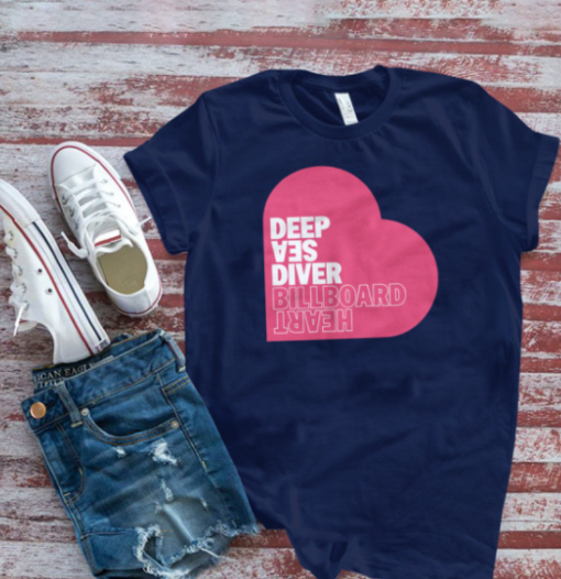 Deep Sea Diver Pink Billboard Heart Shirt T-Shirt - Image 4