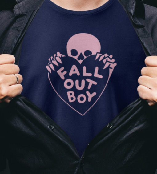 skeleton heart Fall Out Boy shirt Classic T-Shirt - Image 4