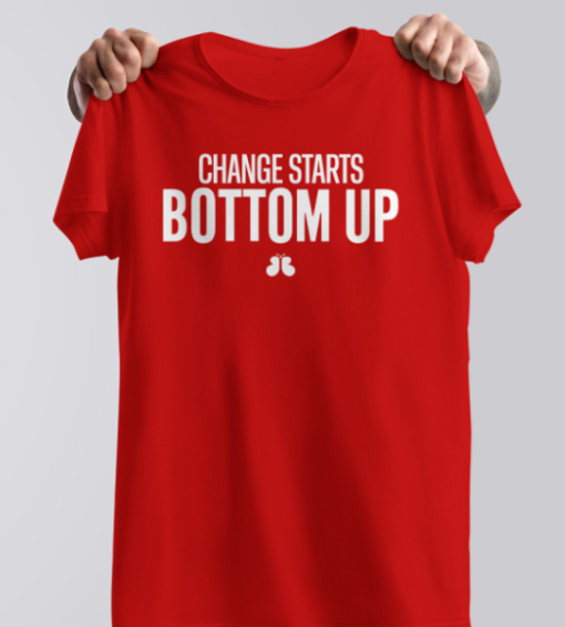 Change Starts Bottom Up Shirt Classic T-Shirt - Image 4